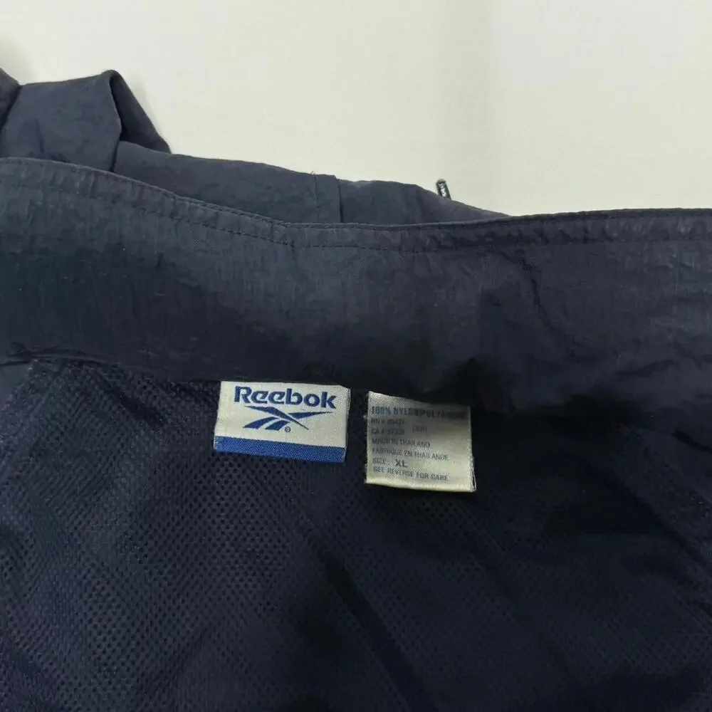 Reebok Navy Windbreaker Jacket XL Vintage Hooded Full Zip